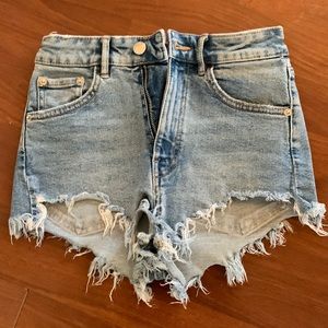 Zara Hi Rise Denim Shorts 0
